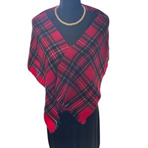 Baltman Co Scarf Wool Fifth Avenue New York Tartan Plaid Shawl Wrap Vintage